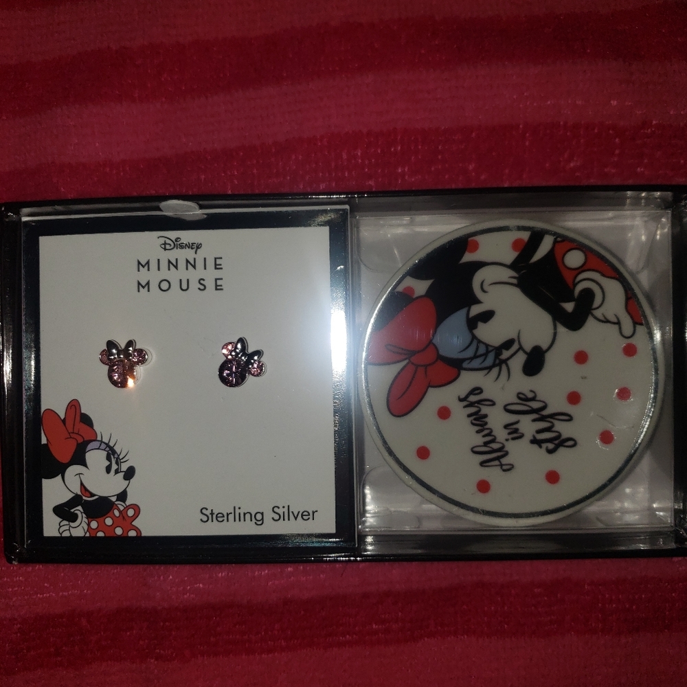 Minnie Mouse Sterling Silver Earrings
